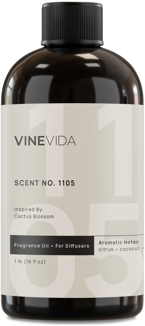 VINEVIDA [16 Fl Oz] Scent NO. 1105 Fragrance Oil for Cold Air Diffusers, Aromatic Notes of Citrus Coconut Woody, Essential Oils for Diffuser Oil Refill & Air Freshener Room Spray - Bloomnest