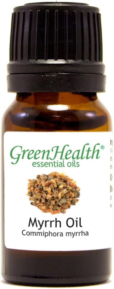 Myrrh Essential Oil – 1/3 fl oz (10 ml) Amber Glass Bottle w/Euro Dropper – 100% Pure Essential Oil - GreenHealth Greenals