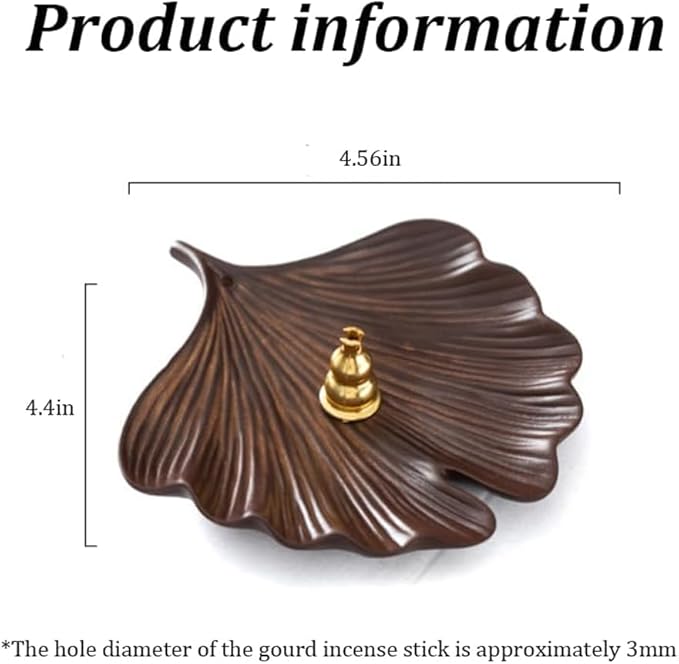 2-Style Ceramic Incense Burner, Bodhi&Ginkgo Leaf Design, Ceramic Incense Holder for Sticks with Ash Catcher&Built-in Stand, Zen Meaning Decor for Home, Office&Yoga/Sage/Cone(Brown and White) - Bloomnest