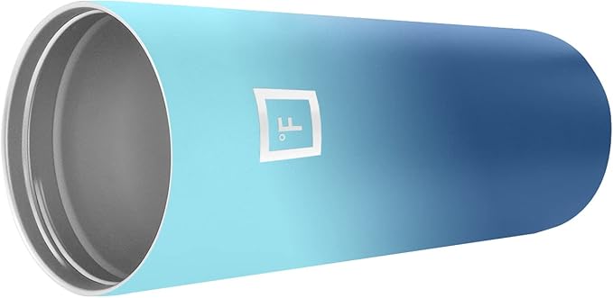 IRON °FLASK Classic Tumbler - Vacuum Insulated Stainless Steel Water Bottle, Double Walled, Drinking Cup, Insulated Travel Mug (Blue Waves, 24 oz Solid Lid)