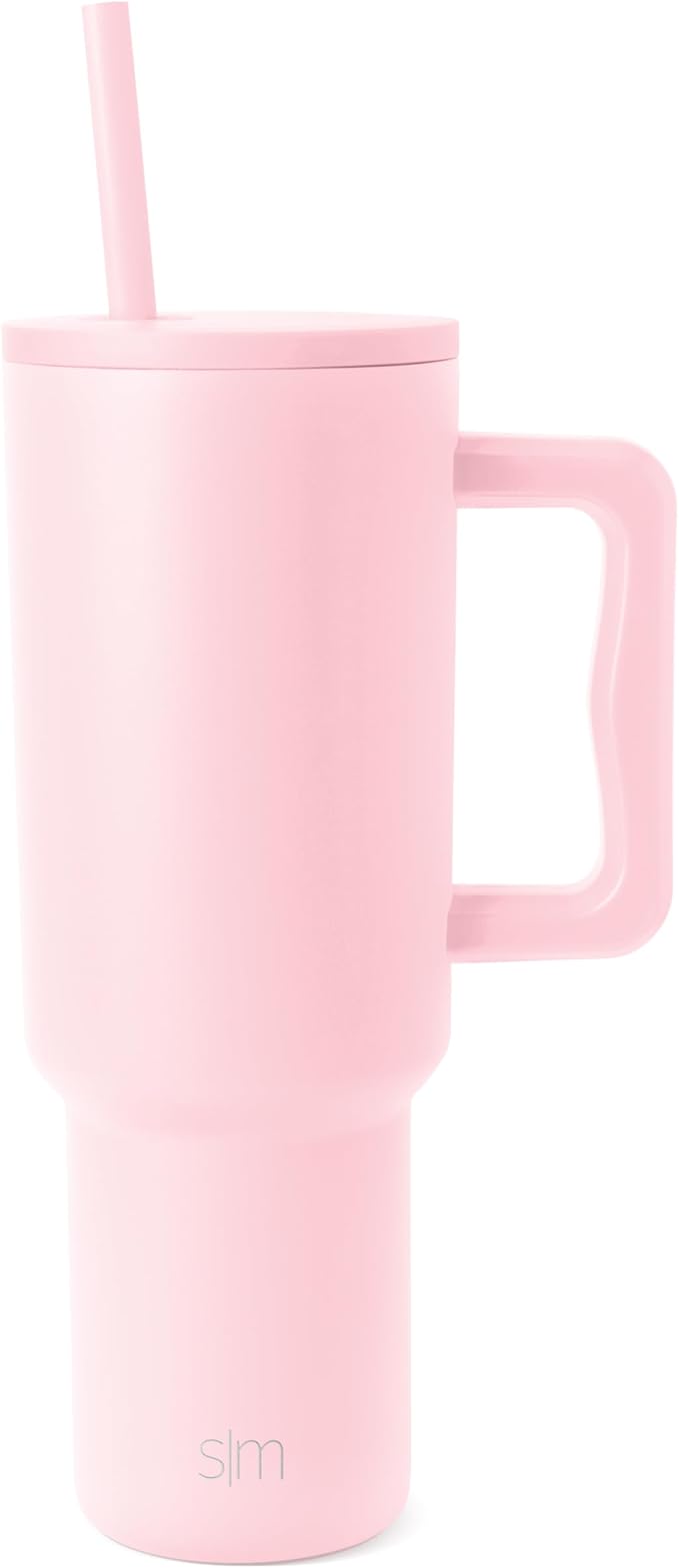 Simple Modern 40 oz Trek Tumbler with Handle and Straw Lid | Cup Holder Friendly Insulated Stainless Steel Travel Mug | Blush SimpleModern