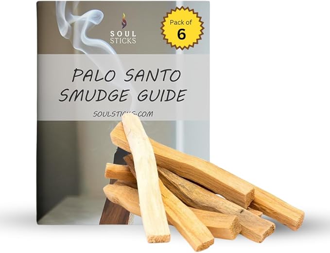 Ancient VEDA Peruvian Palo Santo Sticks 6 Pack with Smudge Guide – High Resin Content, Sweet Scent Holy Wood for Smudging, Meditation, Energy Cleansing – Sustainably Harvested, Aromatic Incense AncientVeda