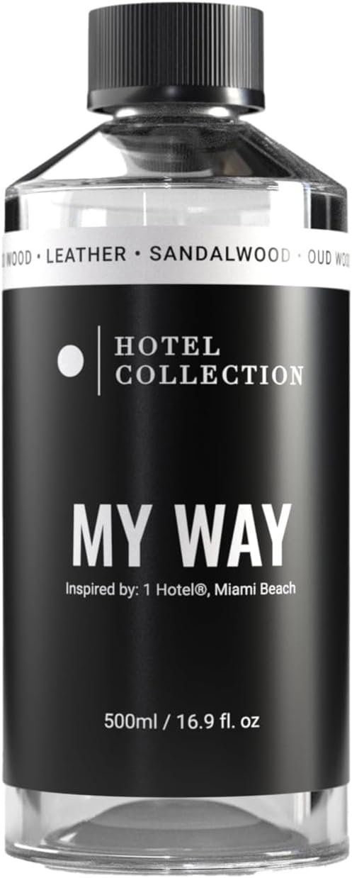 Hotel Collection - My Way Essential Oil Scent - Luxury Hotel Inspired Aromatherapy Scent Diffuser Oil - Lush Sandalwood, Warm Virginia Cedar, & Beautiful Iris - 6.7 fl oz 200mL - Bloomnest
