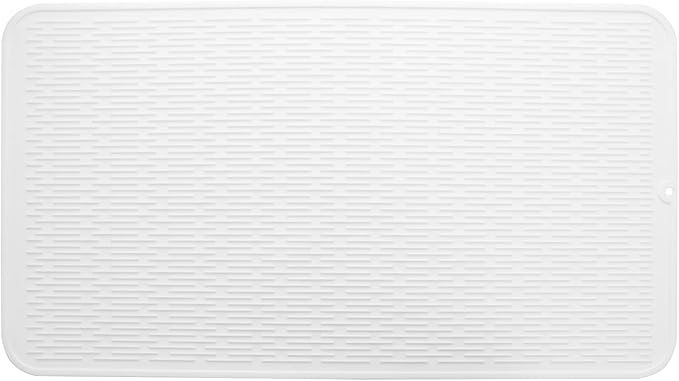 Silicone Dish Drying Mat for Multiple Usage,Easy clean,Eco-friendly,Heat-resistant Silicone Mat for Kitchen Counter or Sink,Refrigerator or Drawer Liner White 4XL 32 inches x 18 inches - Bloomnest