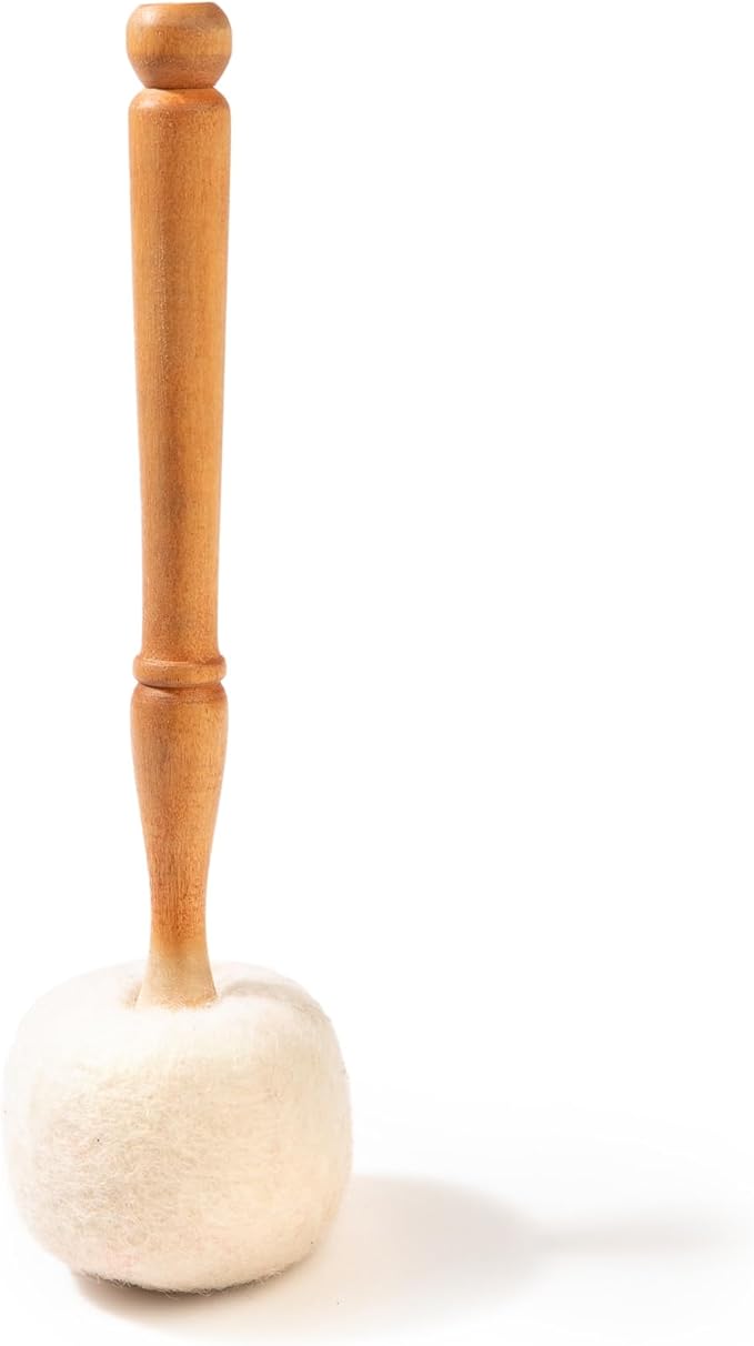 Drum Mallet Wool Felted Drum Stick - 9 Inches Wool Mallet for Gongs & Large Singing Bowls by Himalayan Bazaar - Bloomnest