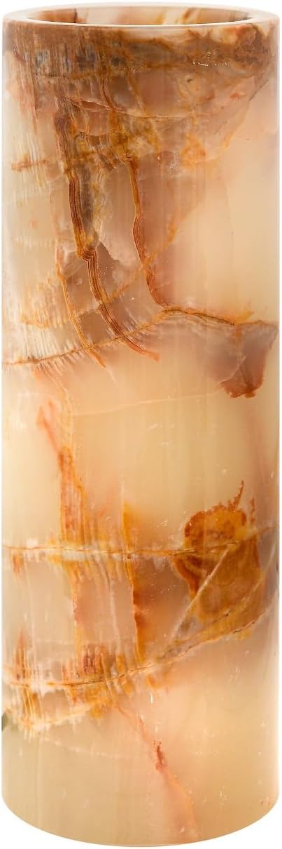 UMAID Handcrafted Onyx Marble Table Lamp, Each Lamp One-of-a-Kind with Natural Patterns, Warm Amber Glow, Dimmable Cord & Bulb, Modern Home Decor for Bedroom, Desk, Office, Living Room, or Bedside
