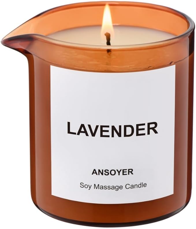 Massage Oil Candle| Massage Oil for Massage Therapy| Massage Lotion Candle| 8 OZ| Amazing Gift for Men or Women (Lavender) - Bloomnest