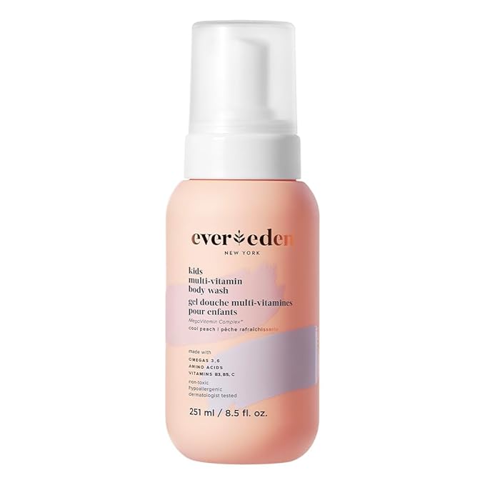 Evereden Multi-Vitamin Kids Body Wash Cool Peach: Gentle Body Wash Sensitive Skin Nourishment & Hydration Formula | Clean Non-Toxic for Kids | 8.5 fl oz. - Bloomnest