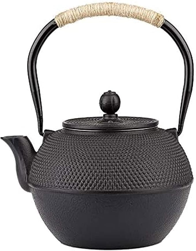 HwaGui Cast Iron Teapot Large Japanese Tetsubin Kettle with Stainless Steel Infuser for Loose Leaf Tea Teapot Coated with Enameled Interior 1200ml/40oz - Bloomnest