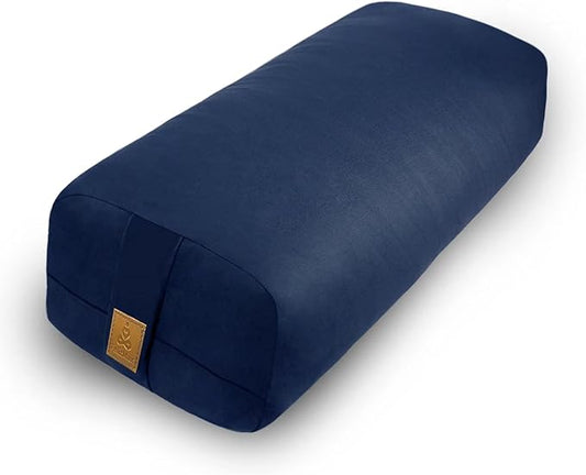 Yoga Bolster (26x10.5x5.5 in) Supportive Yoga Cushion for Restorative Yin Yoga Accessories Rectangular Bolster for Stretching Meditation Pillow 100% Organic Cotton Removable Washable Cover - Bloomnest