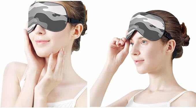 Camo Sleep Eye Mask Classic Abstract Military Camouflage Gray Men Women Sleep Mask with Adjustable Strap Eye Cover Eye Shade for Travel, Nap,Meditation - Bloomnest