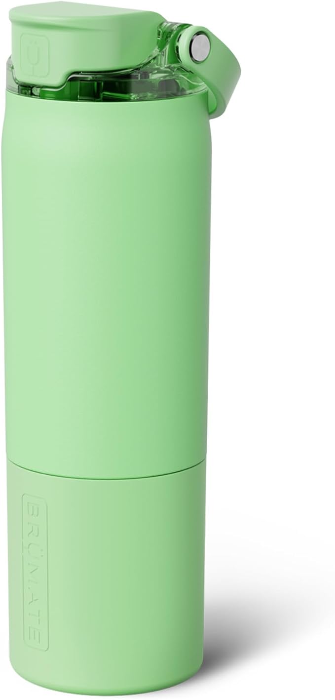 BrüMate Rise 25oz Water Bottle With 100% Leakproof Covered Silicone Straw | Insulated Stainless Steel Water Bottle | Cup-Holder Friendly | Fast Flow | Soft Sip Silicone Spout | BPA-Free (Kiwi) Br%C3%BCMate