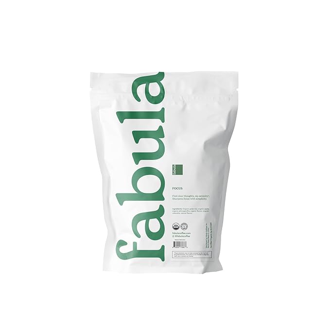 Fabula Focus Herbal Tea: Organic Green Tea, Calendula, Apple, Ashwagandha, Improving Focus and Mental Alertness, 20 sachets - Bloomnest