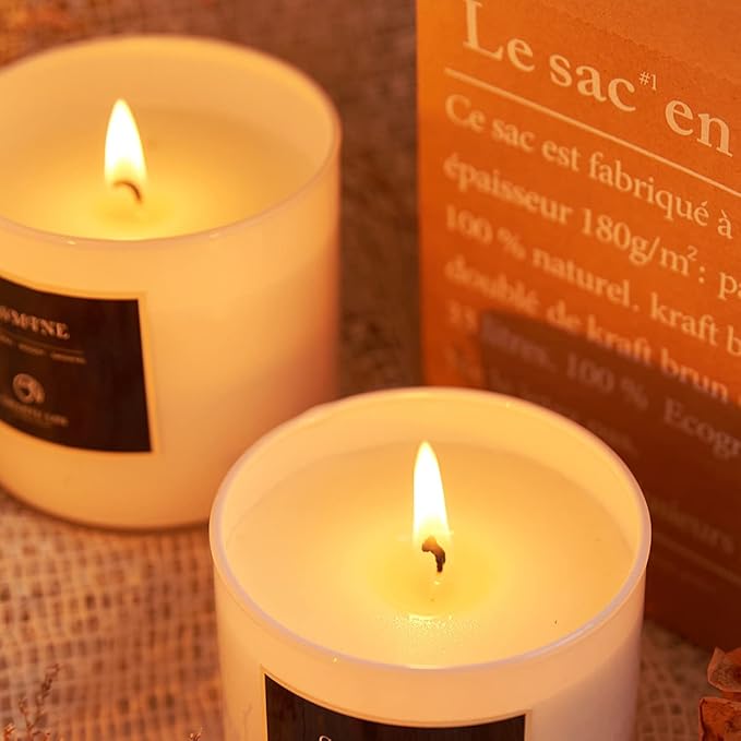 Chloefu LAN Vanilla & Coconut Scented Candle Sets Luxury Soy Jar Candle 7.1oz|45 Hour Long Lasting Burn Highly Scented Valentines Gifts for Men & Women All-Natural Soy Wax Candle 2 Pack - Bloomnest