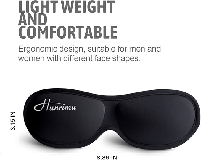 Sleep Eye Mask for Women Men, Eye Covers for Sleeping, 3D Sleep Mask for Travel Yoga Nap (Black) - Bloomnest