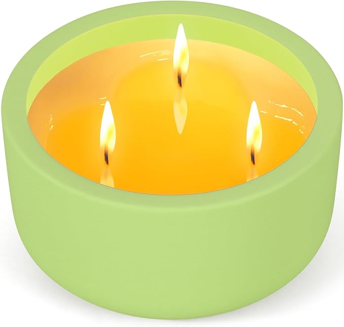 Viyffo Fall Candles - Lemon & Vanilla, 3 Wick Large Scented Candle, 20oz Soy Candles for Women & Men, Non Toxic Aromatherapy Candle, Ceramic Velas Perfect for Autumn Home Decor & Gift - Bloomnest