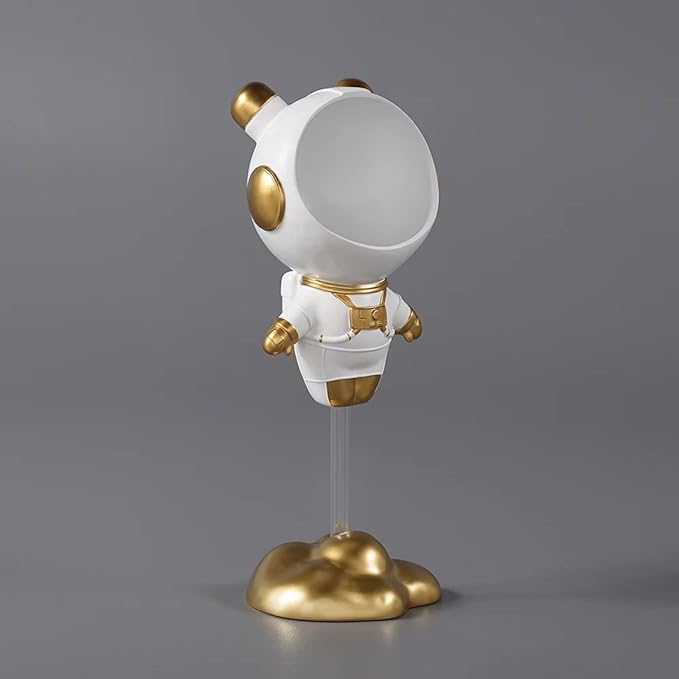 Modern Astronaut Statues White Spaceman Sculpture Floor Figurine Ornament End Side Table with Storage for Home Decoration - Bloomnest