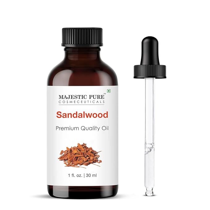 Majestic Pure Sandalwood Essential Oil with Glass Dropper - 1 Fl Oz - 100% Pure and Natural Sandalwood Oil - Premium Grade Essential Oils for Diffuser, Aromatherapy, Soap and Candle Making - Bloomnest