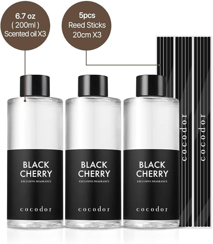 Cocod'or COCODOR Reed Diffuser Oil Refill/Cedar Wood /200ml / 3 Pack/Aromatherapy, Home Fragrance, Scented Oils, Oils for Reed Diffuser, Bathroom Home Decor - Bloomnest