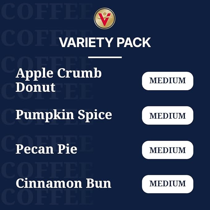 Victor Allen's Coffee Autumn Favorites Coffee Variety Pack (Apple Crumb Donut, Pumpkin Spice, Pecan Pie, Cinnamon Bun), 96 Count, Single Serve Coffee Pods for Keurig K-Cup Brewers - Bloomnest