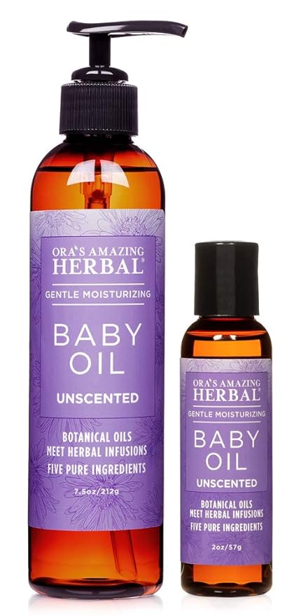 Ora's Amazing Herbal Travel Size Natural Baby Oil, Calendula Oil for Baby, Infant Massage, Cradle Cap, Hair Oil, Multipurpose Baby Oil, OAHerbal - Bloomnest