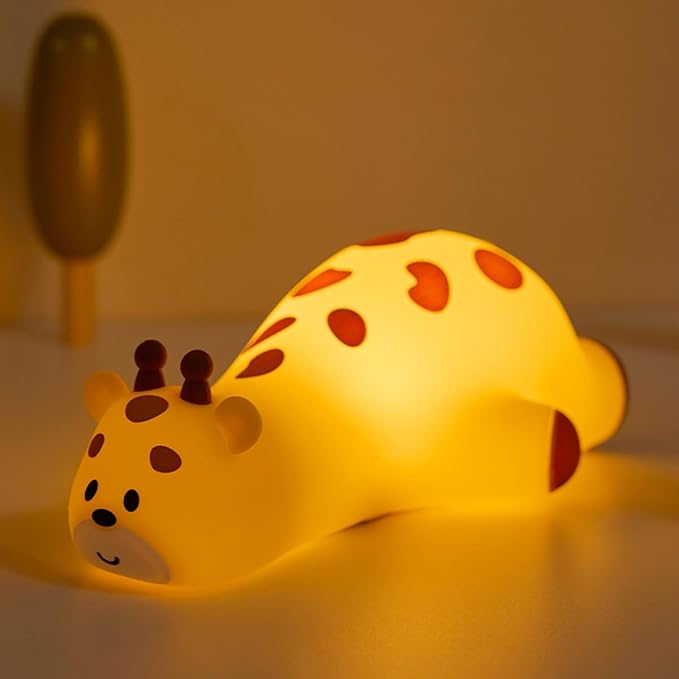 DREAMING MY DREAM Cute Giraffe Night Light for Kids,3 Levels Dimmable Bedside Touch Lamp Rechargeable Squishy Nursery lightwith 30min Timmer Function, Baby Kids Room Decor, Gifts for Girls boy - Bloomnest