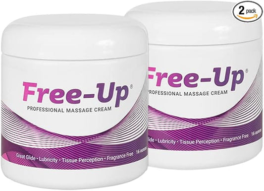 Free-Up-Professional Massage Cream, Fragrance-Free, Great Glide, Lubricity, Tissue Perception, Perfect for Physical Therapy, Massage Versatile, Non-Greasy, 16 Oz Jar, 2 Pack - Bloomnest
