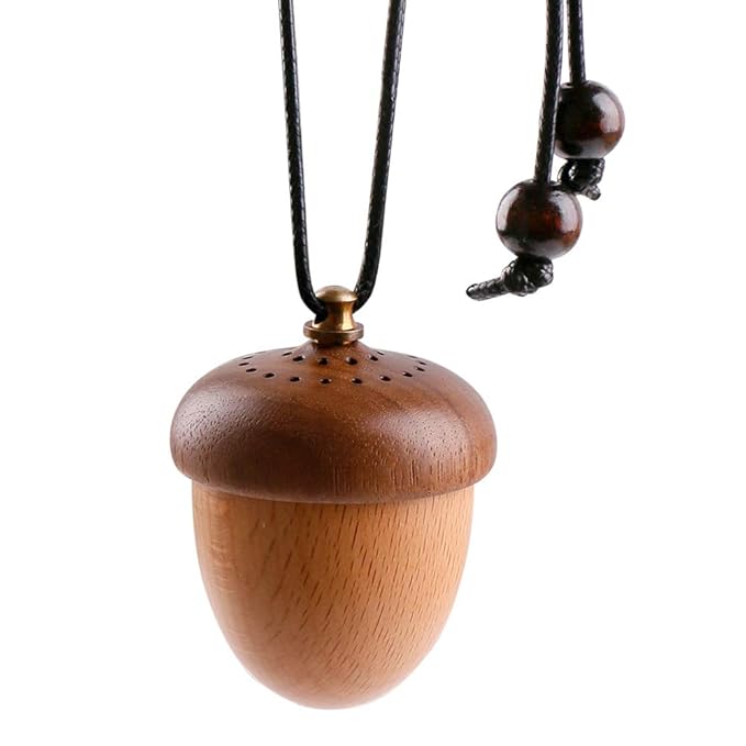 Wooden Acorn Essential Oil Car Diffuser Air Freshener Hang Decoration Brown - Bloomnest