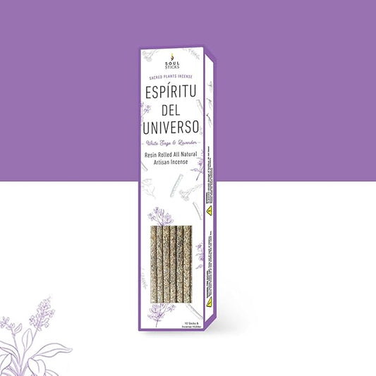 SOUL STICKS Handcrafted 10pcs Resin Artisan Incense Sticks Non-Toxic & Long Lasting Aromatic Sticks for Yoga Meditation Relaxation Aromatherapy Cleansing & Purification (White Sage & Lavender) SoulSticks