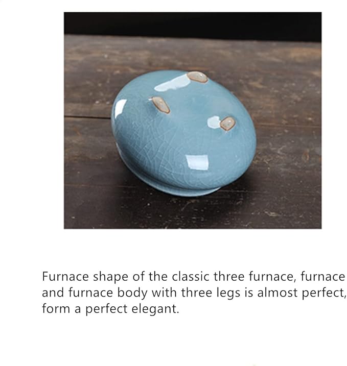 Ceramic Incense Burner, Ceramic Incense Burner with Lid, Cone Incense Burner, Cone Coil Incense Holder for Home Decor Yoga Spa Meditation(Blue) - Bloomnest