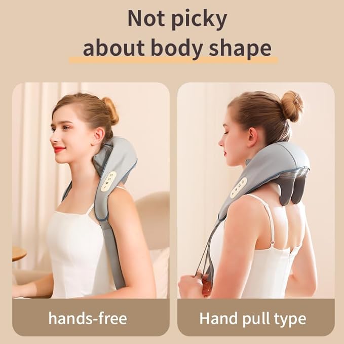 Massager for Neck and Shoulder Pain, Neck Massager, deep Tissue 3D kneading Massage Pillow, Suitable for Shoulder, Legs, Body Muscle Pain Relief, Gift for Men and Women. - Bloomnest