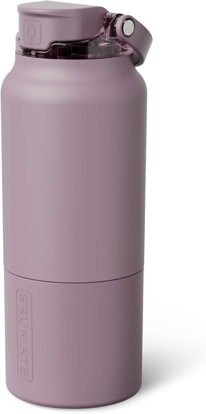 BrüMate Rise 35oz Water Bottle With 100% Leakproof Covered Silicone Straw | Insulated Stainless Steel Water Bottle With Removable Straw | Fast Flow | Soft Sip Silicone Spout | BPA-Free (Lilac Dusk) Br%C3%BCMate