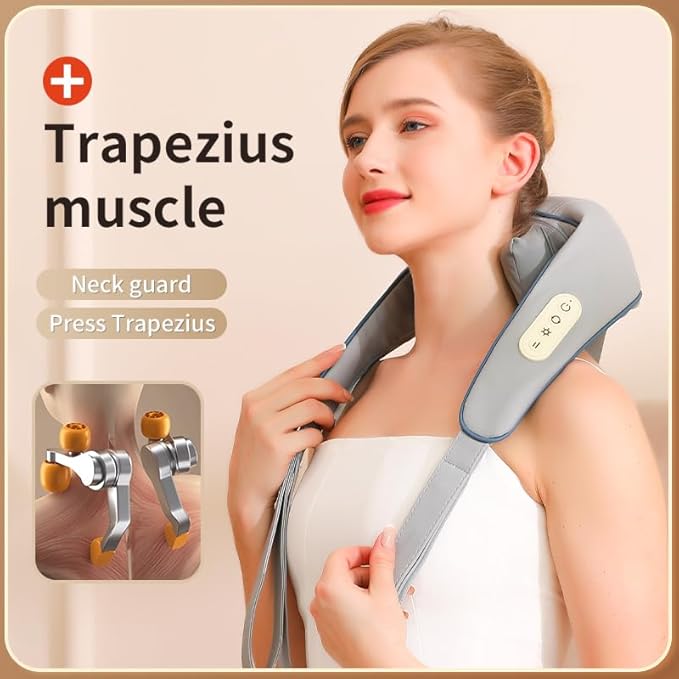 Massager for Neck and Shoulder Pain, Neck Massager, deep Tissue 3D kneading Massage Pillow, Suitable for Shoulder, Legs, Body Muscle Pain Relief, Gift for Men and Women. - Bloomnest