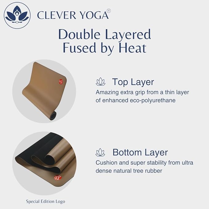 Clever Yoga Liquid Balance Thick Yoga Mat - Pro Exercise Yoga Mat with Non-Slip Surface for Home Gym, Earth-Friendly & Recyclable Pilates and Workout Pad Women & Men, 4.5 mm - Bloomnest