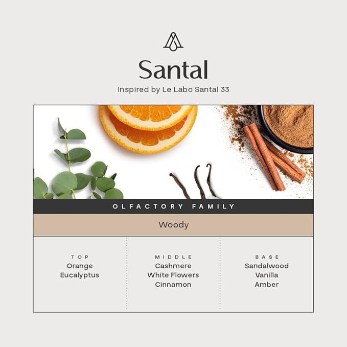 AromaPlan Hotel Scents Santal, 1.7 Fl Oz (50 ml)- Home Luxury Aroma & Hotel Fragrance Essential Oil- Hotel Essential Oil for Aromatherapy- USA Made, Bolder Aroma & Longer Lasting - Bloomnest
