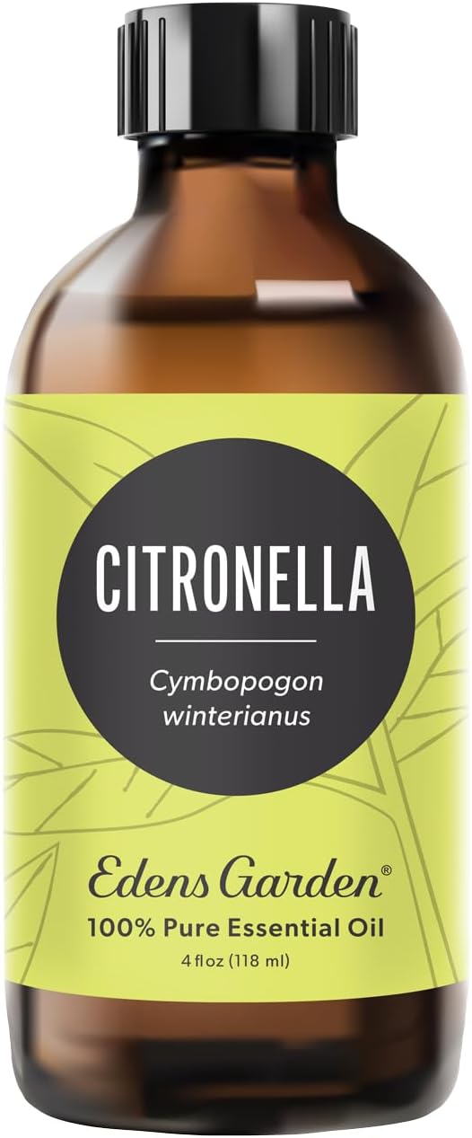 Edens Garden Citronella Essential Oil- 100% Pure Premium Grade, Undiluted, Natural, Therapeutic, Aromatherapy, The Best for Diffuser, Skin, Candle, Kid Safe 118 ml (4 fl oz) - Bloomnest