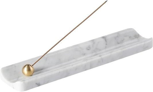 Koville Italian Carrara Natural Marble Incense Holder, Incense Holders for Sticks, Incense Burner Holder, Ideal for Meditation and Relaxing, Easy to Clean(Bianco Carrara) - Bloomnest