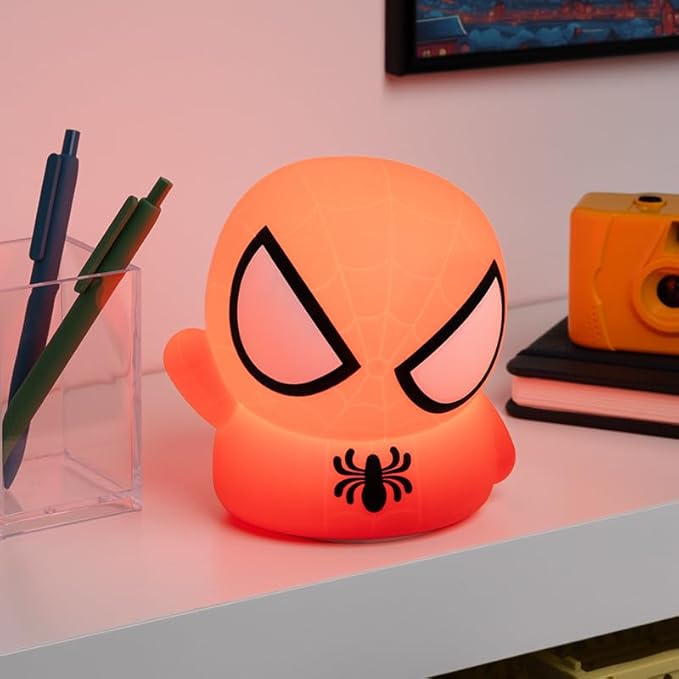 Paladone Spiderman Squishy Lamp - Officially Licensed Disney Free Standing Desk Light, Gaming Room Decor and Merchandise for Boys and Girls, Nightlight Gift Accessory for Playroom and Bedroom - Bloomnest
