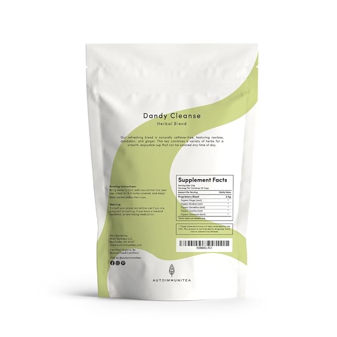 Detox Liver Tea - Herbal Debloat Blend - AIP Autoimmune Protocol Compliant - Whole 30, Paleo Friendly - Organic Cleansing Herbs with Dandelion Root, Ginger, Rooibos - Bloomnest