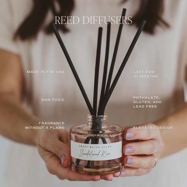 Sweet Water Decor Warm and Cozy Reed Diffuser Set - Orange, Cinnamon, Clove, and Pine Fall and Winter Scented Diffuser - Sandstone Diffusers for Home, Long Lasting Fragrance, Made in The USA - Bloomnest