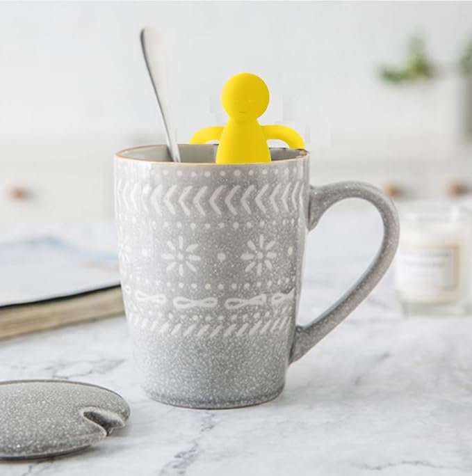 Leden Tea Infuser for Loose Tea Cute Tea Diffuser Fine Mesh Tea Steeper Stainless Steel and Silicone Tea Strainer for Cup and Mug, Yellow - Bloomnest