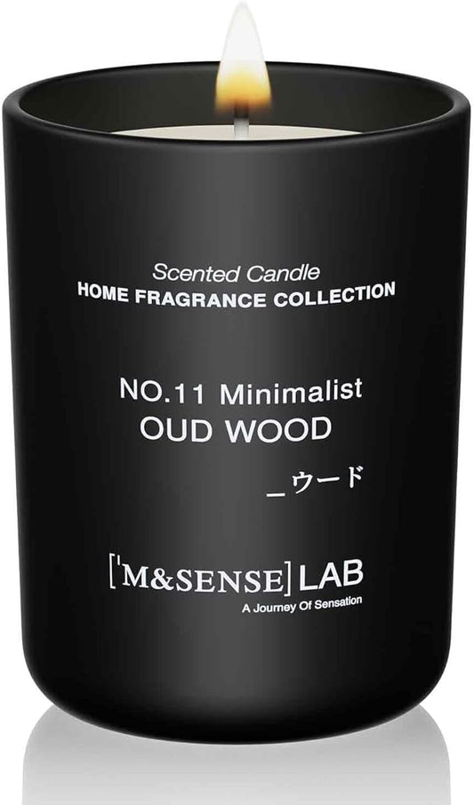 M&SENSE Natural Soy Candle| Oud Wood | 8.82 oz, 50H Burn | Minimalist Scented Candle for Relaxation, Gifting, Home Décor | for Bedroom, Office, Party Medium - Bloomnest
