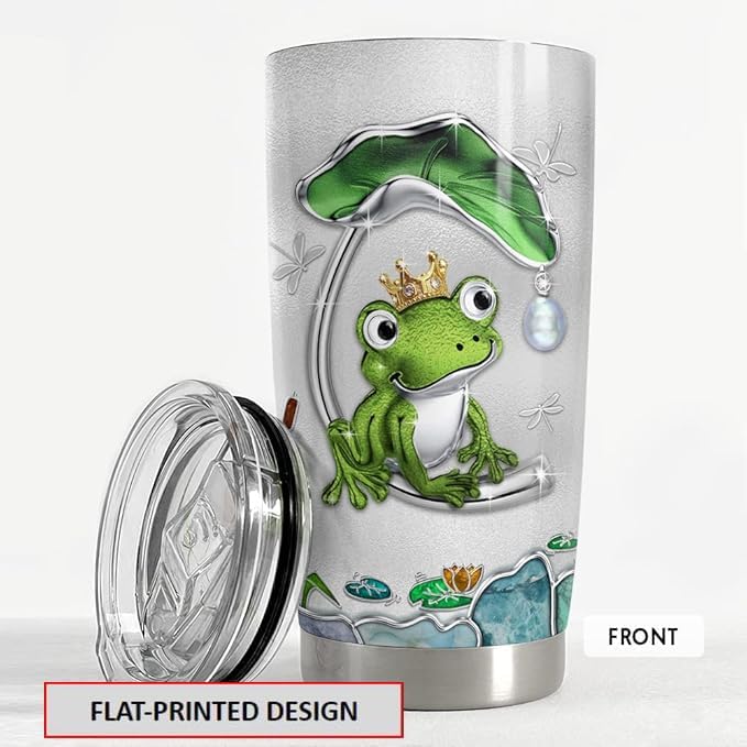 SANDJEST Personalized Frog Tumbler Jewelry Style Frog 20oz 30oz Tumblers with Lid Gift for Women Girl Daughter Sister Animal Lovers Christmas Birthday - Bloomnest