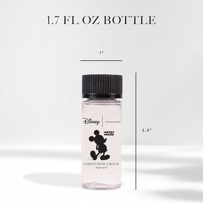 Aroma360 | Disney Mickey & Friends - Started with A Mouse Fragrance Oil | Luxury Essential Oil Diffuser | Aromatherapy Scent Diffuser Oil | Lemon, Bergamot and Ocean 1.7 fl oz, 50 mL - Bloomnest