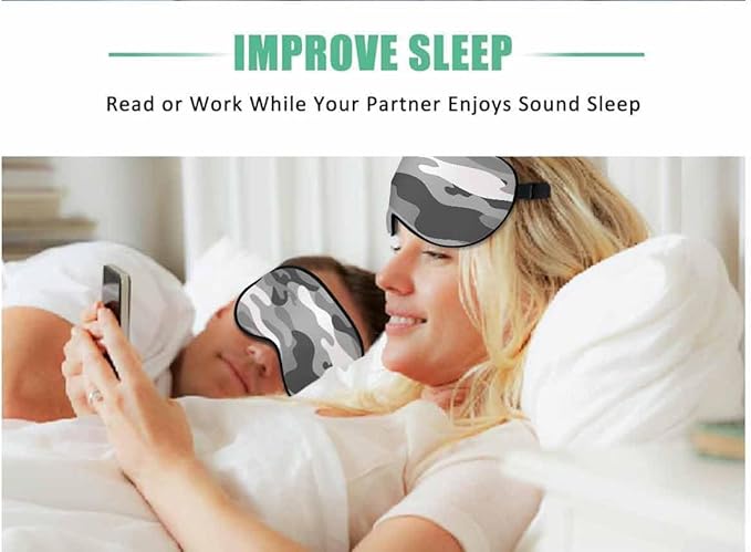 Camo Sleep Eye Mask Classic Abstract Military Camouflage Gray Men Women Sleep Mask with Adjustable Strap Eye Cover Eye Shade for Travel, Nap,Meditation - Bloomnest