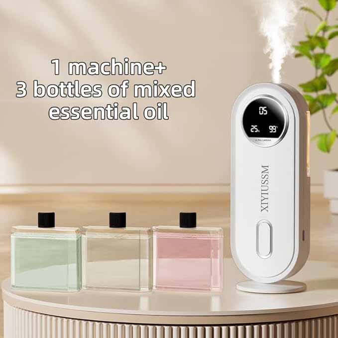Waterless Essential Oil Diffuser for Home and Car Portable Aromatherapy Diffuser with 7 Mist Modes 1800mAh Rechargeable Battery Operated Scent Diffuser for Large Room Bedroom Office Bathroom - Bloomnest