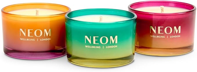 NEOM- Winter Wellbeing Candle Trio Gift Set I 3 x 75gram Candles I 100% Natural Fragrance I Cosy Nights, Christmas Wish & Perfect Peace Candles