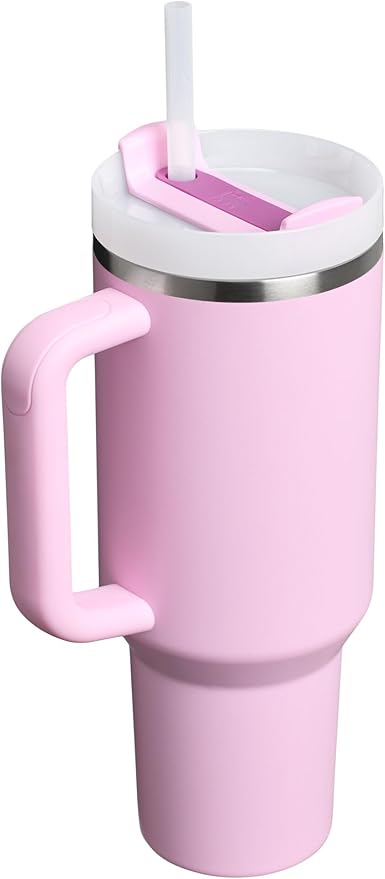 Stanley Quencher H2.0 Tumbler with Handle and Straw 40 oz | Flowstate 3-Position Lid | Cup Holder Compatible for Travel | Insulated Stainless Steel Cup | BPA-Free | Cherry Blossom