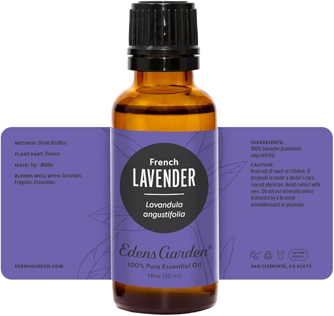 Edens Garden Lavender- French Essential Oil- 100% Pure Premium Grade, Undiluted, Natural, Therapeutic, Aromatherapy, The Best for Diffuser, Face, Laundry, Kid Safe 30 ml (1 fl oz) EdensGarden