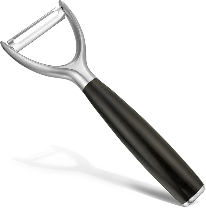 Premium Y Type 304 Stainless Steel Multifunctional Kitchen Peeler Real Wood Handle Ultra Sharp Blade Vegetable Potato Apple（Agarwood） - Bloomnest